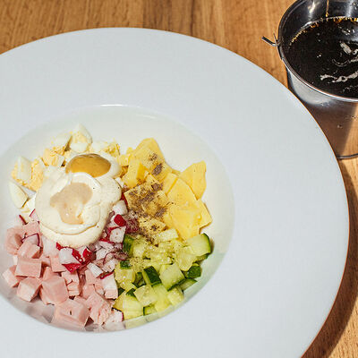 Окрошка на квасе в Кафе Наше Место по цене 340 ₽