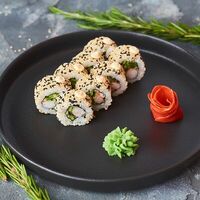 Ролл Калифорния в кунжуте с креветкой в Баба роллс