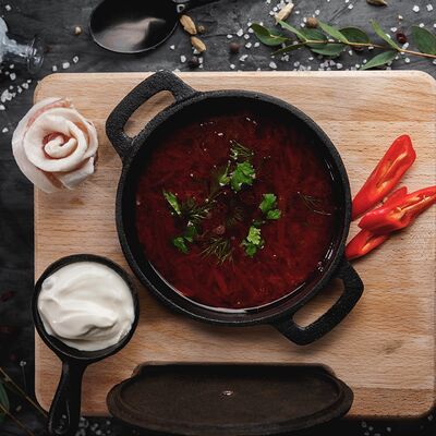 Борщ с говядиной в Асгард по цене 561 ₽