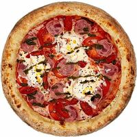 С ветчиной и сыром страчателла в Dens Pizza