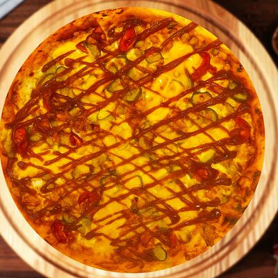 Пицца Чизбургер Барбекю в Доставка роллы воки пицца Вологда RollX по цене 808 ₽