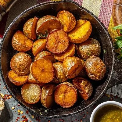 Молодая картошка с зелёным ткемали в Хачапури по цене 330 ₽