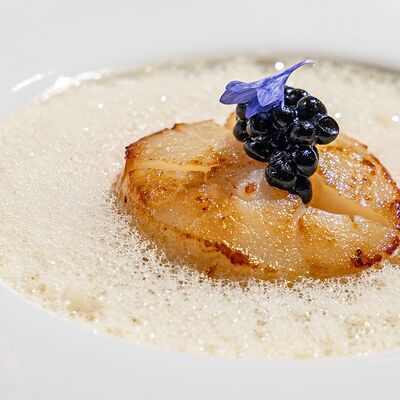 Гребешок с кремом из трюфеля и пеной из мидий в Wine Region по цене 1550 ₽