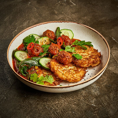 Драники с фрикадельками из баранины в Корчма по цене 790