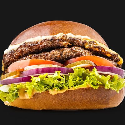 Бургер Самый вкусный Black Angus двойной в Black Star Burger по цене 1060 ₽