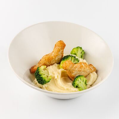 Вулкан динозавров из индейки с брокколи и картофельным пюре в АндерСон по цене 520 ₽