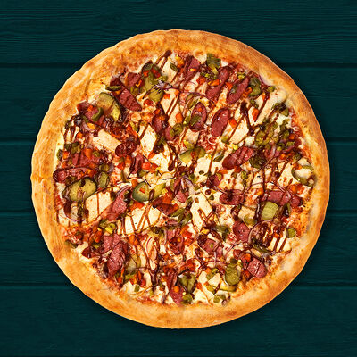 Пицца Охотничья с характером 30 см в ЧИИЗ по цене 1118 ₽