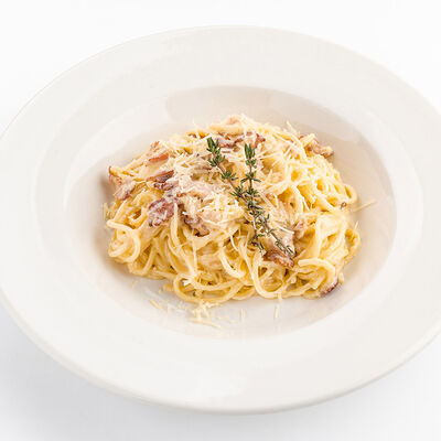 Спагетти Карбонара в Udcкафе Upside Down Cake по цене 550 ₽