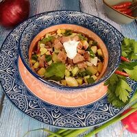 Окрошка с телятиной на грузинский манер (квас или мацони)в Аджика