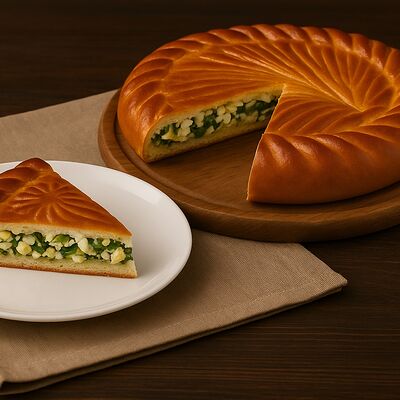 Пирог с зеленым луком и яйцом в Дом Хлеба кафе-пекарня по цене 1000 ₽