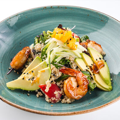 Боул с креветками в Udcкафе Upside Down Cake по цене 720 ₽