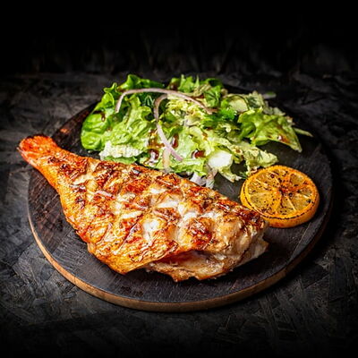 Морской окунь и лимон на гриле в KOSTROF по цене 718 ₽