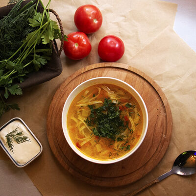 Суп куриный в Вкусно есть по цене 190 ₽