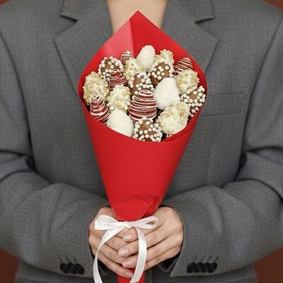 Букет Зимний (19 штук) в Luna-Клубника в шоколаде по цене 3990 ₽