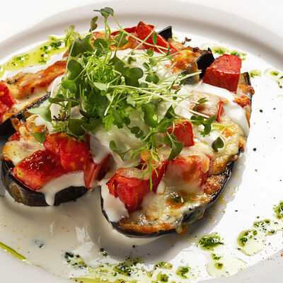 Баклажан на гриле со страчателлой в Дача по цене 1055 ₽