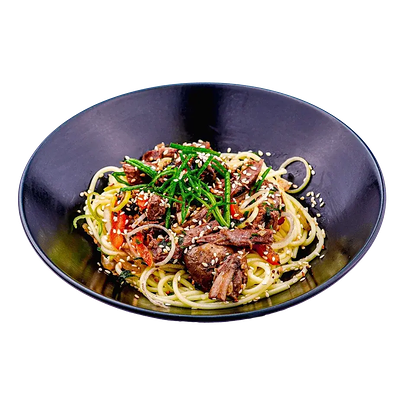 Яичная лапша с говядиной в 5 уровень по цене 450 ₽