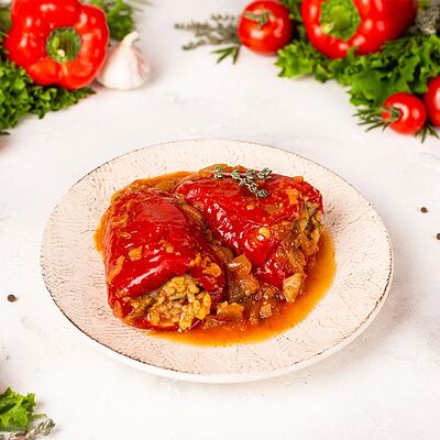 Перцы, фаршированные овощами и рисом в У Палыча. С пылу, с жару! по цене 393 ₽