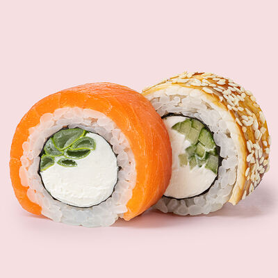 Филадельфия с копчёным лососем и угрём в Ricers по цене 890 ₽