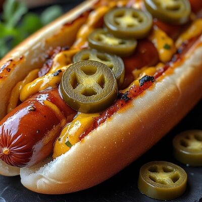 Хот-дог с халапеньо в Пиццерия Халяль-Шаурма по цене 260 ₽