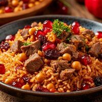 1 кг плова с говядиной, свежие овощи в Кафе SINBAD