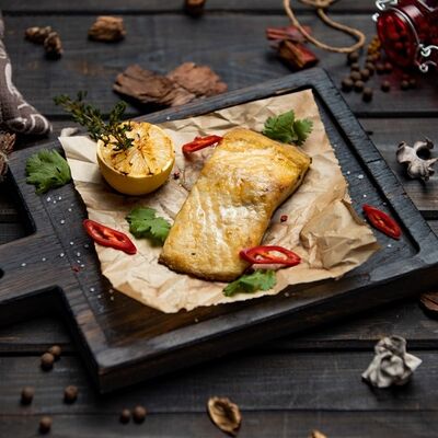 Стейк из осетрины в Сытый Лось по цене 1390 ₽