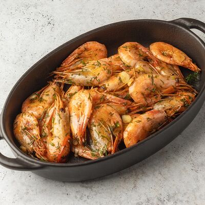 Креветки жареные с чесноком и перцем чили в Егерь по цене 1370 ₽