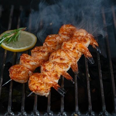 Тигровые креветки на гриле в Много Мяса по цене 629 ₽