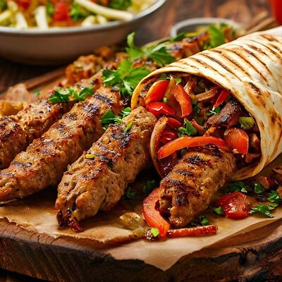 Шаурма с люля-кебабом из говядины в Рай вкуса по цене 450 ₽