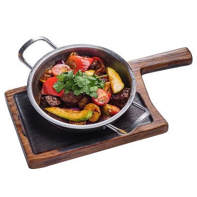 Горячая сковорода с кониной в ИТЛЕ Стейк-кафе Halal по цене 1040 ₽