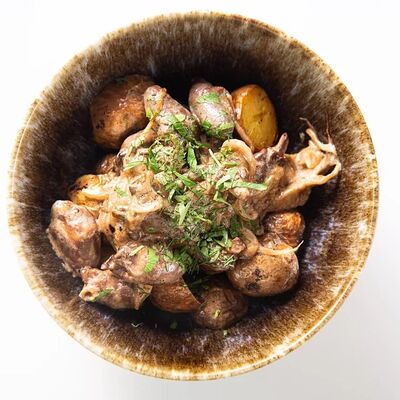 Куриные сердечки с картофелем и грибами в Союз-центр по цене 625 ₽