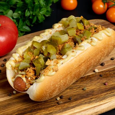 Хот-Дог Датский с куриной сосиской в BRO ШАВЕРМА по цене 350 ₽