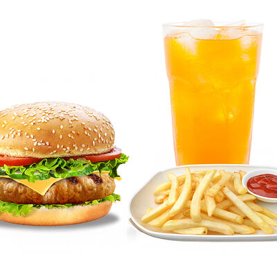 Чикен чизбургер + фри + напиток на выбор 0,5 в PizzBurg по цене 3400 ₸