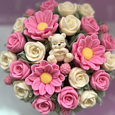 Набор шоколадный с мишкой в Цветы из шоколада по цене 1500 ₽