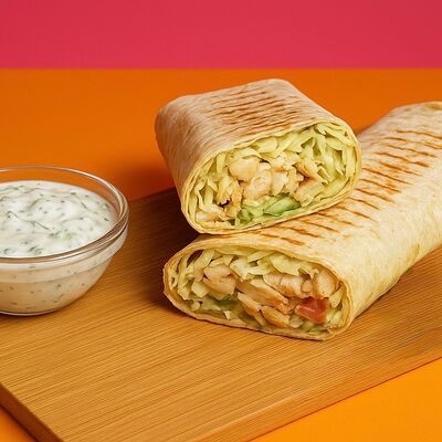 Шаурма большая с соусом дзадзикив Вака вака по цене 450 ₽