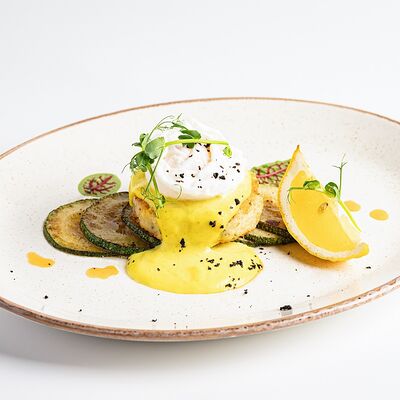 Бифштекс из трески и креветок в Kitchen по цене 750