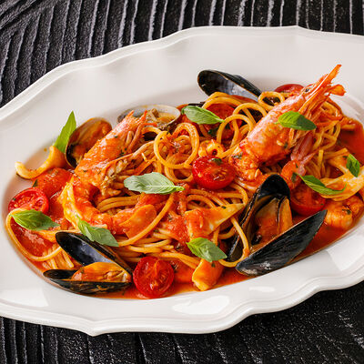 Спагетти с морепродуктами в Ginza по цене 2990 ₽