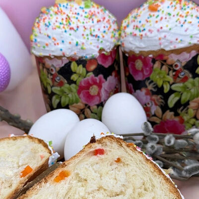 Кулич пасхальный с цукатами в Пышнотесто по цене 170 ₽