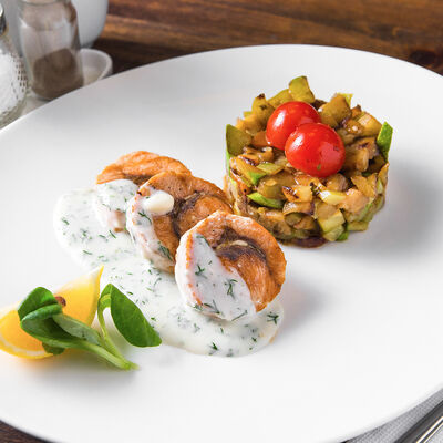 Филе Горбуши с овощным рататуем в Кафе RSC по цене 270 ₽