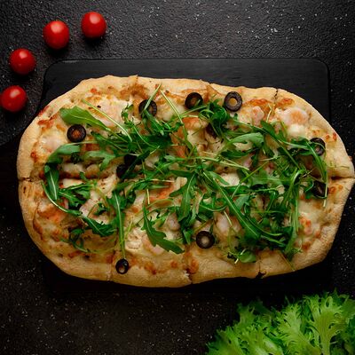 Римская пицца с креветками в Кухня по соседству по цене 889 ₽