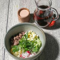 Грузинская окрошка с говядиной на квасе в Патари