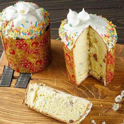 Кулич творожный с цукатами и изюмом в Ватруш пекарня-кондитерская по цене 740 ₽