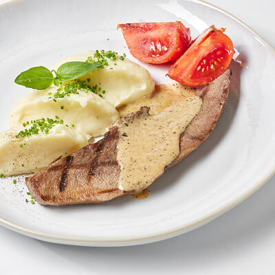 Говяжий Язык на гриле с перечным соусом в Сыроварня по цене 1250 ₽