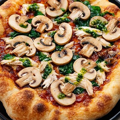 Цыпленок с грибамив Сметанин Пицца по цене 750 ₽