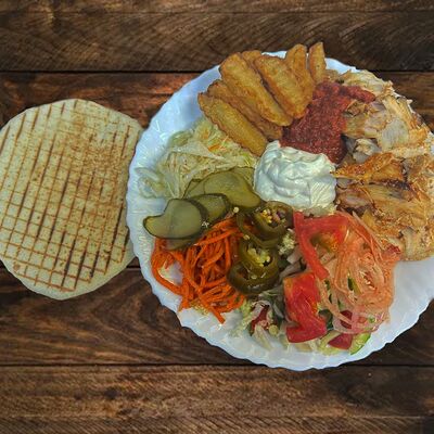 Шаверма на тарелке в Кебаб24 по цене 549 ₽