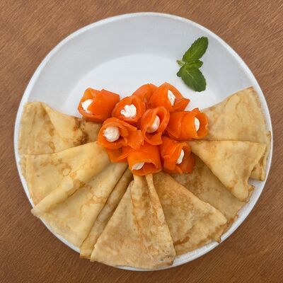 Блинчики с форелью в STRAGUSTO по цене 320 ₽