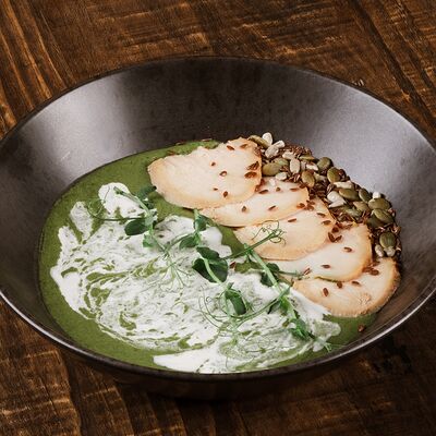 Крем-суп из фасоли с курицей су-вид в TATEV по цене 560 ₽