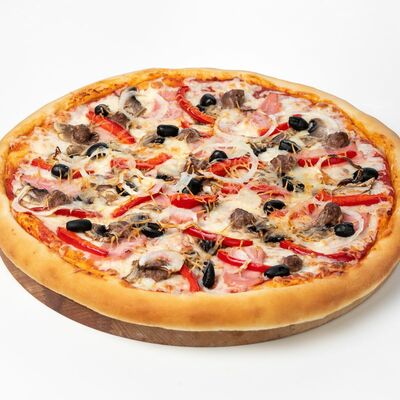 Пицца Хит на тонком тесте 32 см в Сакура по цене 599 ₽