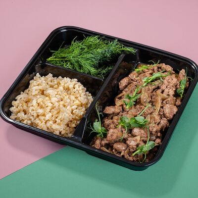 Булгур с печенью в Август по цене 375 ₽