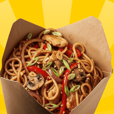 Wok c курицей и грибами в Горчица по цене 486 ₽