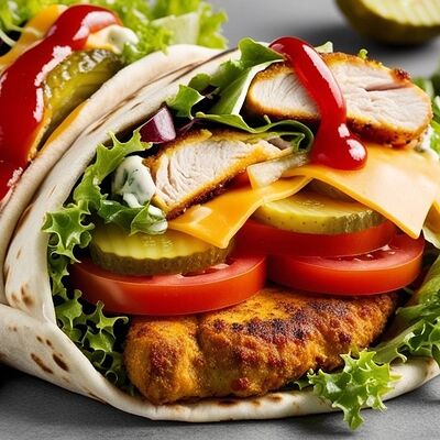 Тейсти с курицей в ВКУСНАЯ ТОЧКА 24 ЧАСА по цене 460 ₽